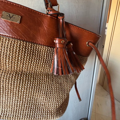Women's handbag like new, beige and brown, hand-held