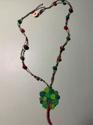 Handmade polymer clay tree necklace like new