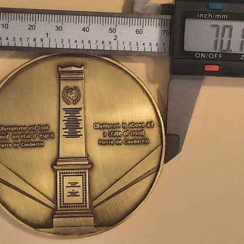 Bronze Commemorative Medal for 60 Years International Olympic Academy diam. 70mm weight 138gr