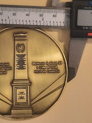 Bronze Commemorative Medal for 60 Years International Olympic Academy diam. 70mm weight 138gr