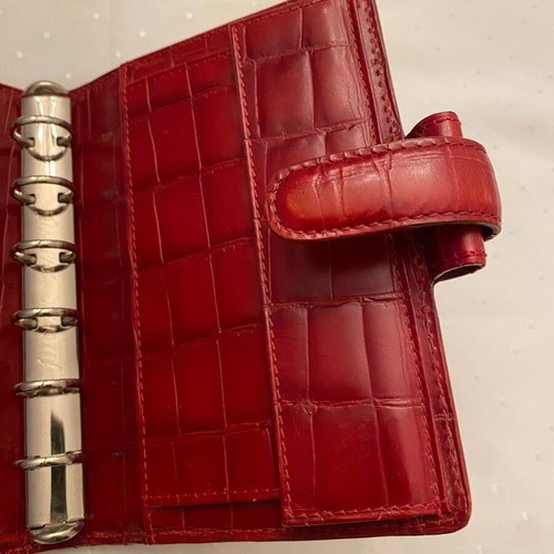 Filofax leather agenda and Croc-style key holder like new