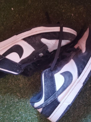 Nike Dunk Low Panda sneakers, size 45.5, black and white