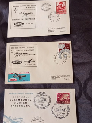 Sabena First Flight Covers 1957-62 used