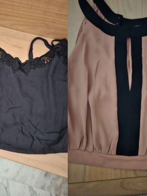BSB and Pull&Bear crop tops used, black and sapio apple, size M
