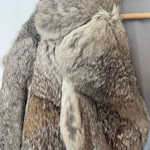 Rabbit fur coat used, small-medium, in nice colors
