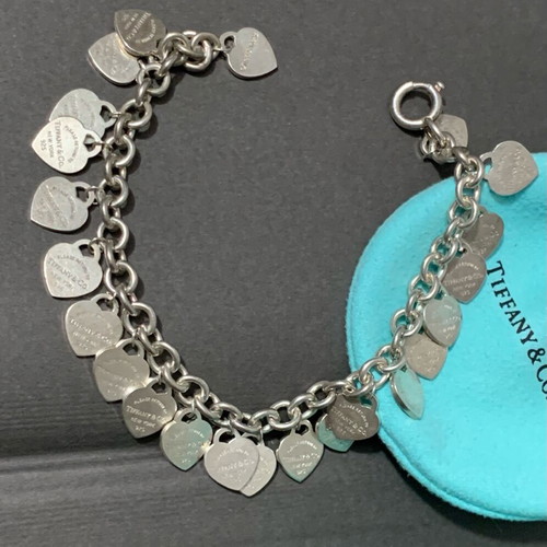 Tiffany & Co Return to Tiffany Heart Charm Bracelet 925 Silver used