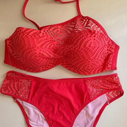 Jolidon Coral Knitted Bikini Set Size S 70B New