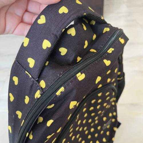 School backpack black like new with spacious compartments