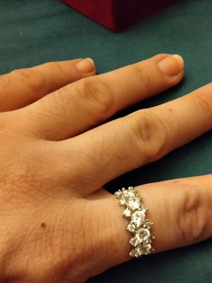 925 Silver Zircon Ring No 8 Like New