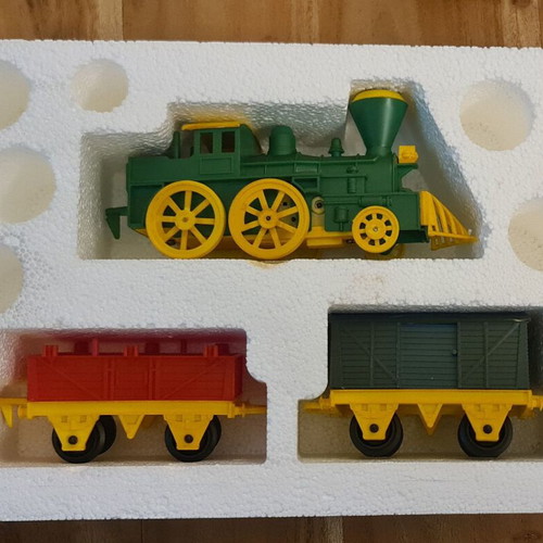 Vintage 1970 wind-up train like new in original Vasileiadis packaging