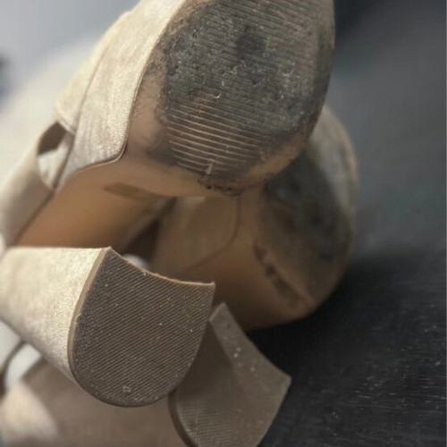 Bozikis suede platform sandals like new, beige, size 38