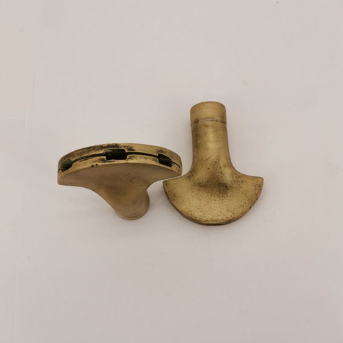 Niagara brass ends for floor toilet bowl used, set of 2, 1960s