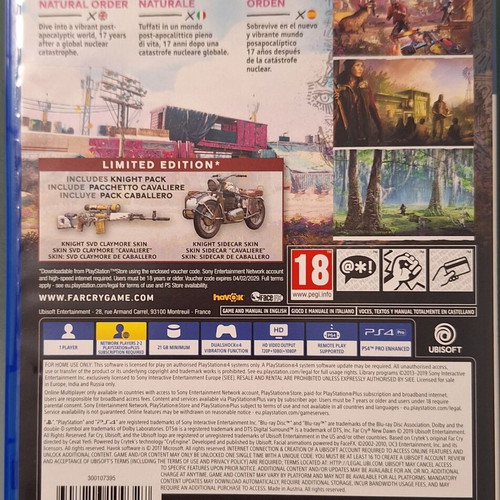 Far Cry New Dawn Limited Edition PlayStation 4 game like new