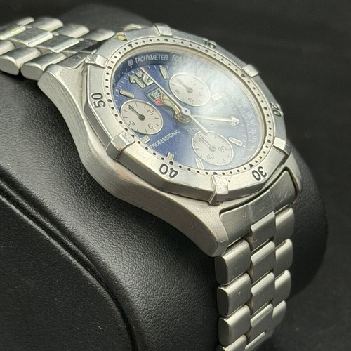 Tag Heuer Professional men's chronograph watch used, silver