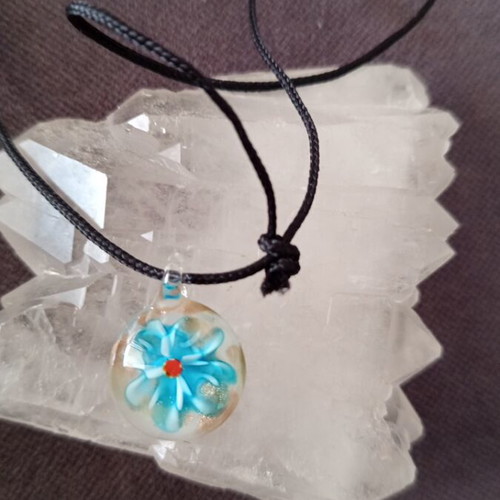 Murano necklace new, red and turquoise