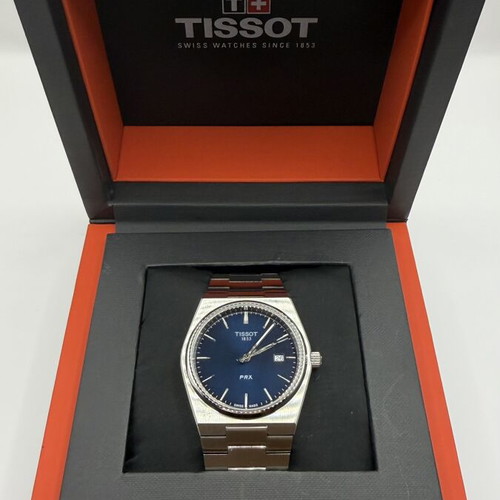 Tissot PRX Quartz watch, blue and silver