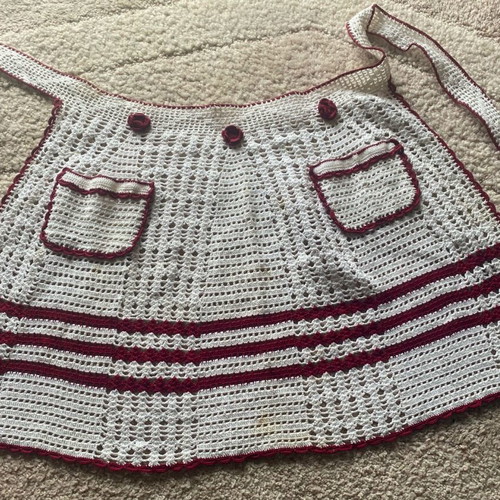 Cretan embroidered apron used, dimensions 60x38 cm