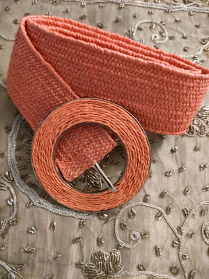 Straw belt like new, orange, size 105