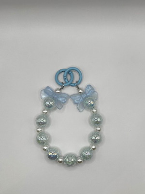 Handmade key chain Blue bow new