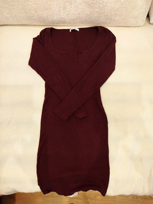 Bordeaux Celestino Midi Rib Dress like new