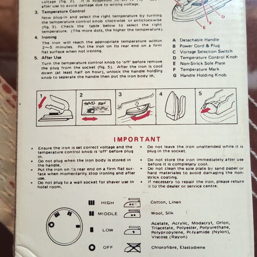 Mini travel iron 1980s, new