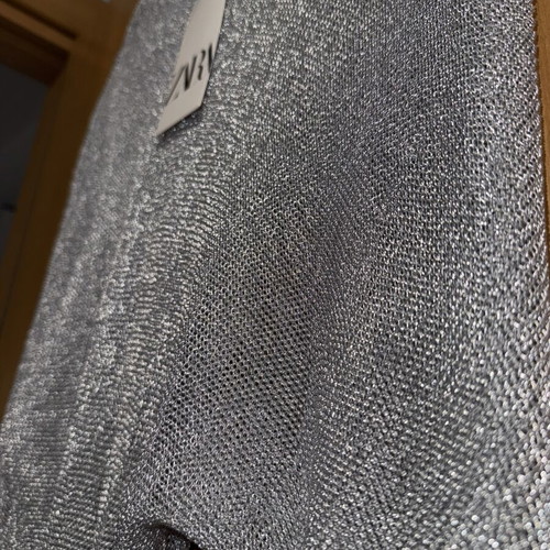 Zara silver blouse with hood, size S