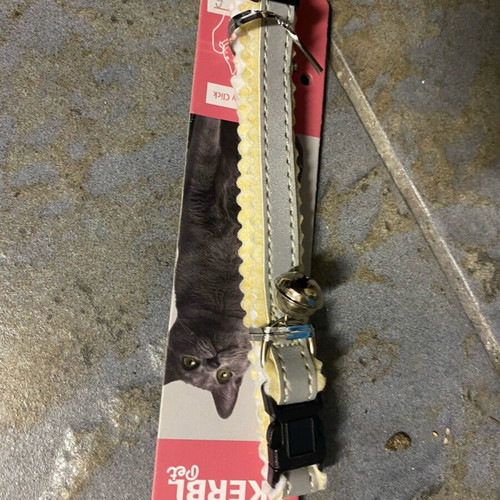 Cat collar new with bell and reflective detail