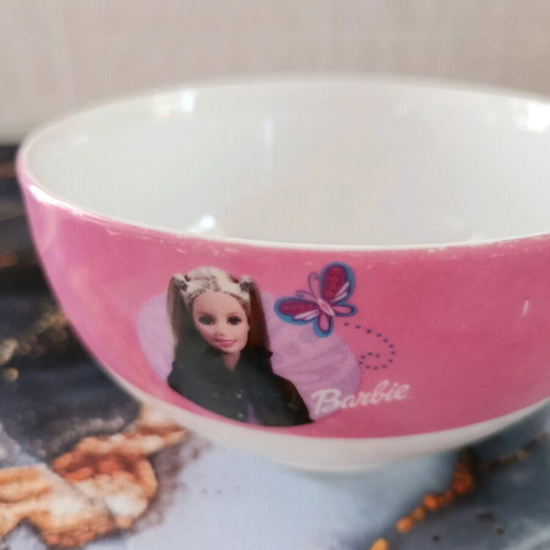 Barbie cereal bowls used, set of 2 porcelain