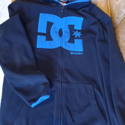 DC men's hoodie jacket used, size Large, black