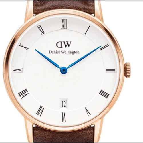 Daniel Wellington Dapper Bristol women's watch 34mm used with brown leather strap