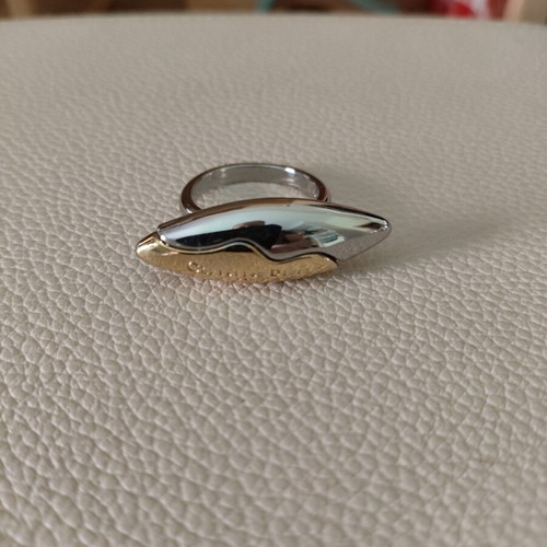Christian Dior ring new, silver and gold, size 57