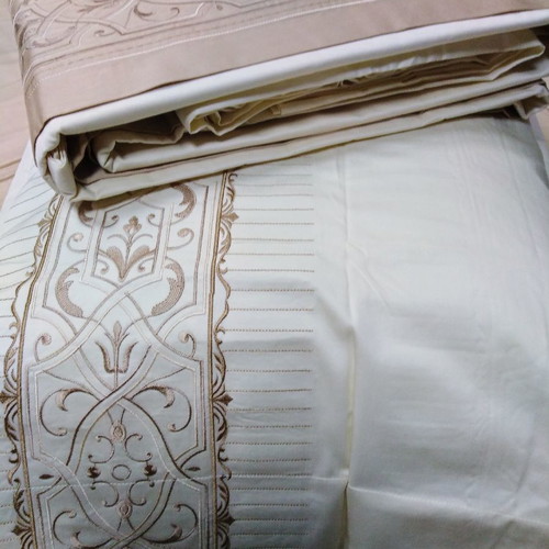 Palamaiki luxury super king bed sheet set new, 300 thread count, embroidered