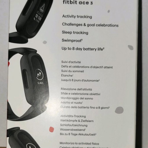 Fitbit Ace 3 Black/Racer Red smart band new