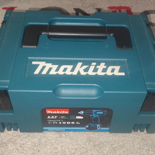 Makita DDF456RF3J 18V drill set with 2 batteries, charger & Makpac case new