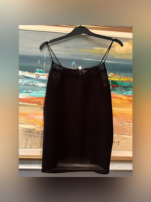 Twist & Tango Silk Black Lingerie Top size 40 Large like new