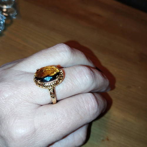 Ring with honey stone No 9 unused