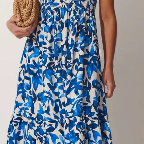 Floral dress Trendyol size M like new, blue