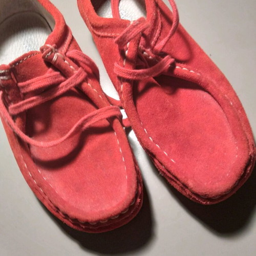 Bronx suede lace-up boots size 38 like new, red