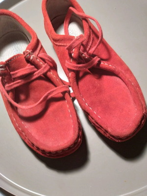Bronx suede lace-up boots size 38 like new, red