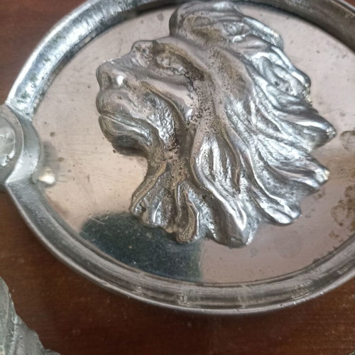 Solid brass door knocker used with nickel coating 21x18 cm