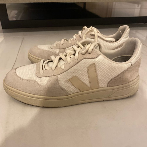 Veja V-10 B Mesh sneakers used, size 41, white and beige