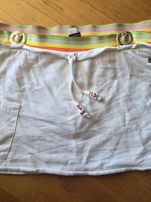 Just Cavalli beach skort from the 90s, white with colorful waistband