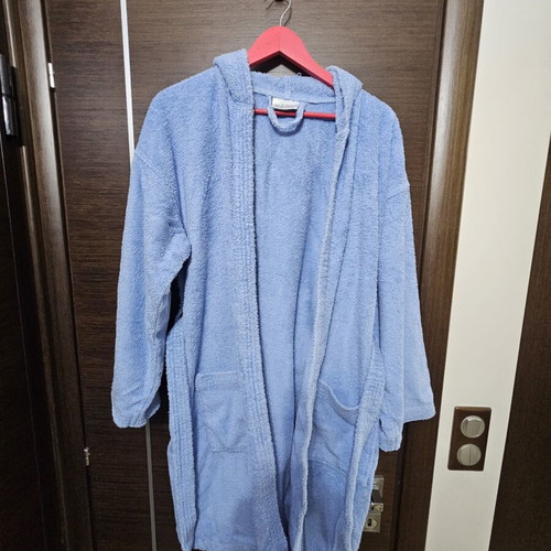 Klotsotiras men's bathrobe used, hooded, size M-L