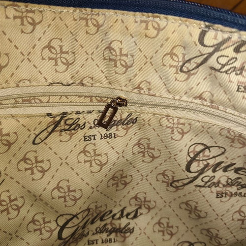Guess shoulder bag used, navy with chains