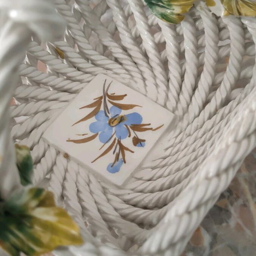 Italian handmade ceramic Basano basket like new
