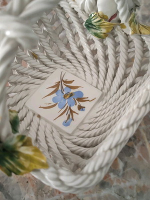 Italian handmade ceramic Basano basket like new