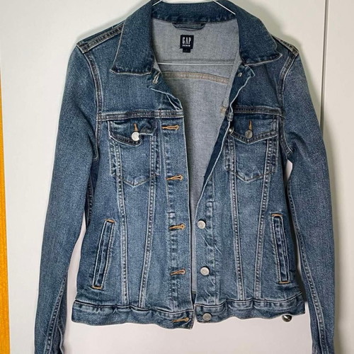 GAP jean jacket used, hand-painted, Small size