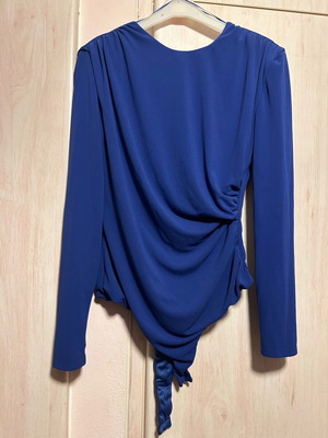 Zara blue cobalt bodysuit blouse like new