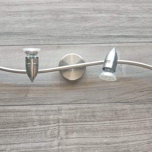 Ceiling light 4 spot GU10 nickel matte used with curved arm