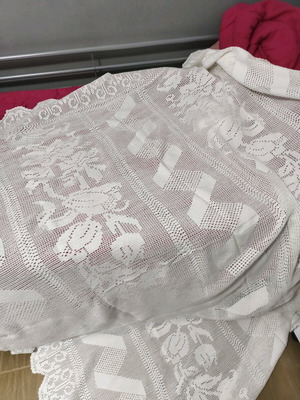Handmade knitted blanket new with two pillowcases